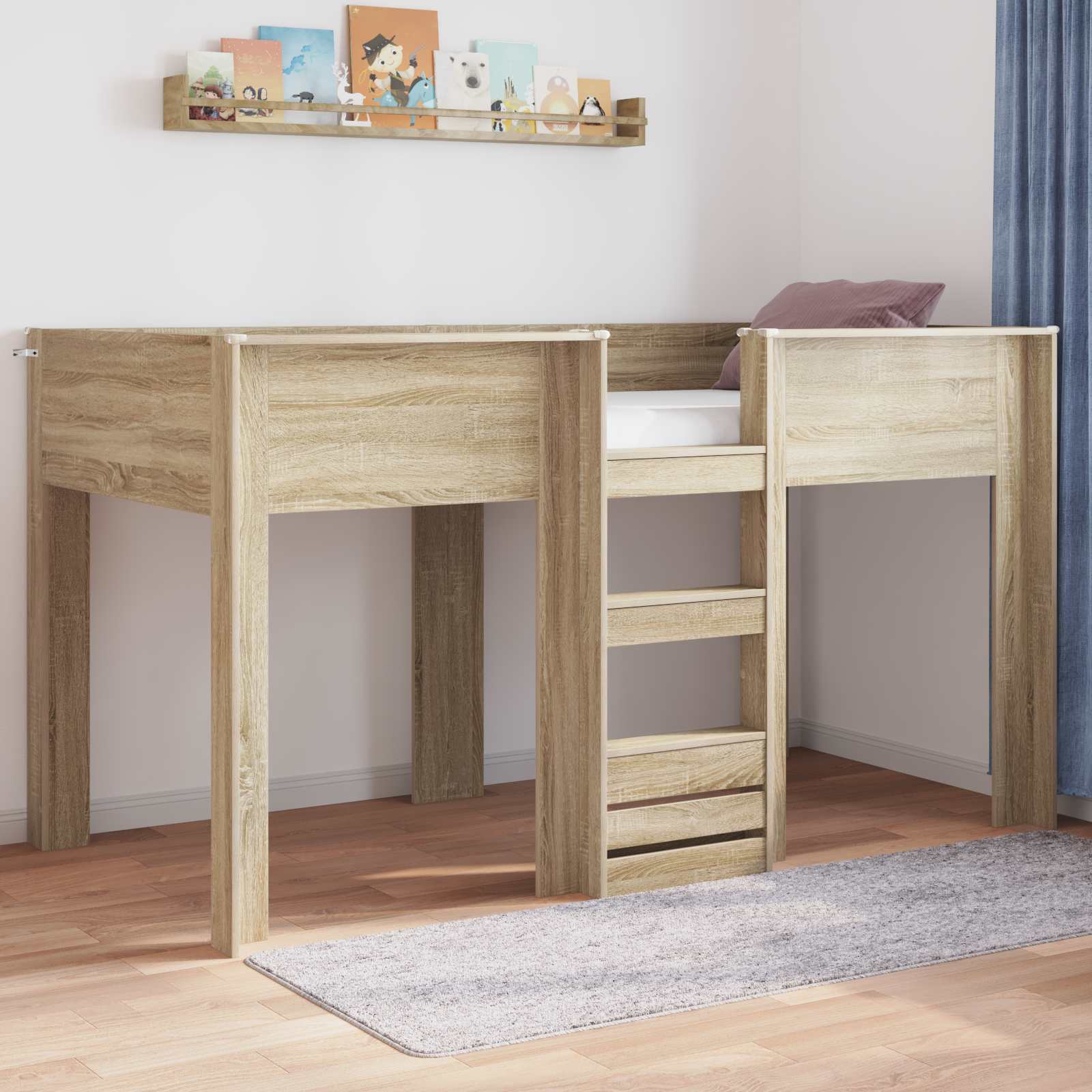 Etagenbett für Kinder Sonoma-Eiche 90 x 190 cm Holzwerkstoff