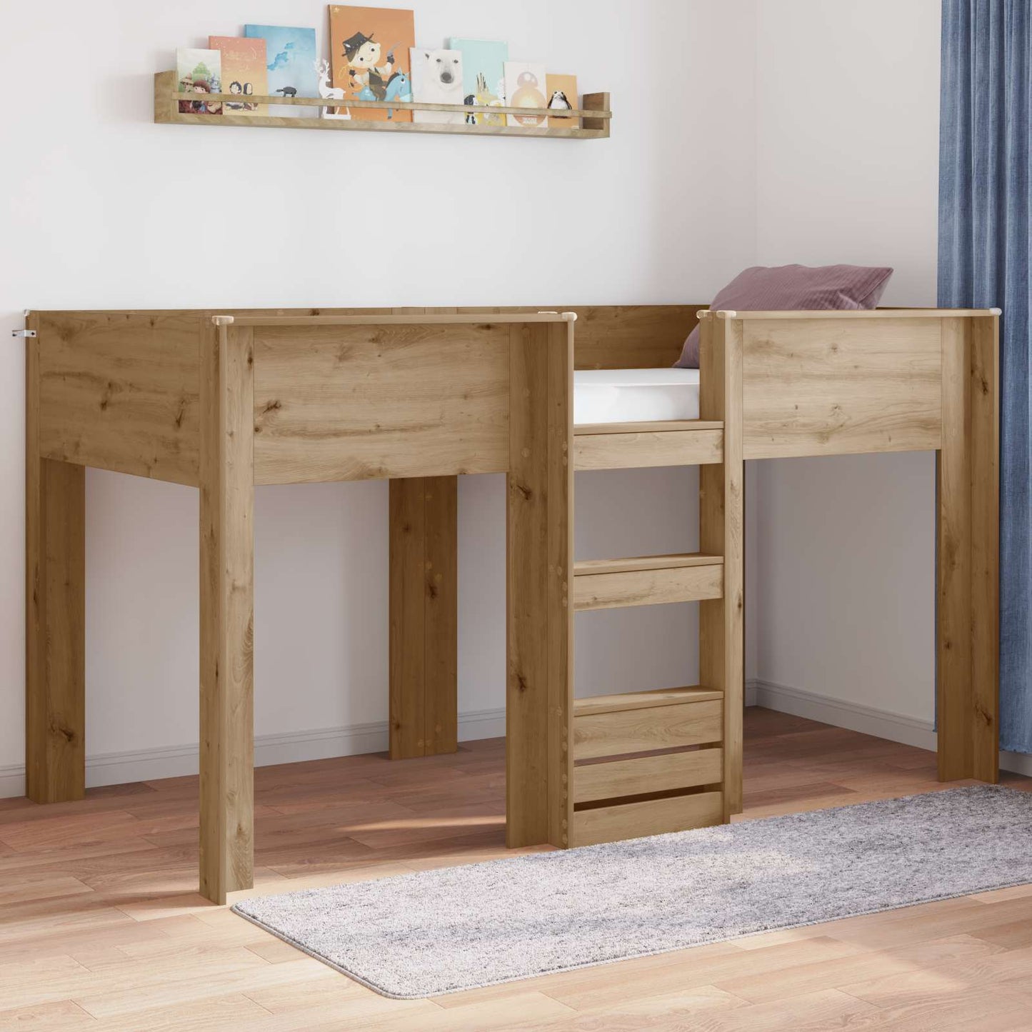 Etagenbett für Kinder Artisan-Eiche 90 x 190 cm Holzwerkstoff