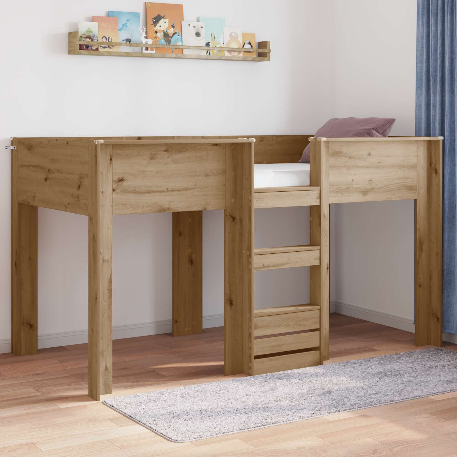 Etagenbett für Kinder Artisan-Eiche 90 x 190 cm Holzwerkstoff