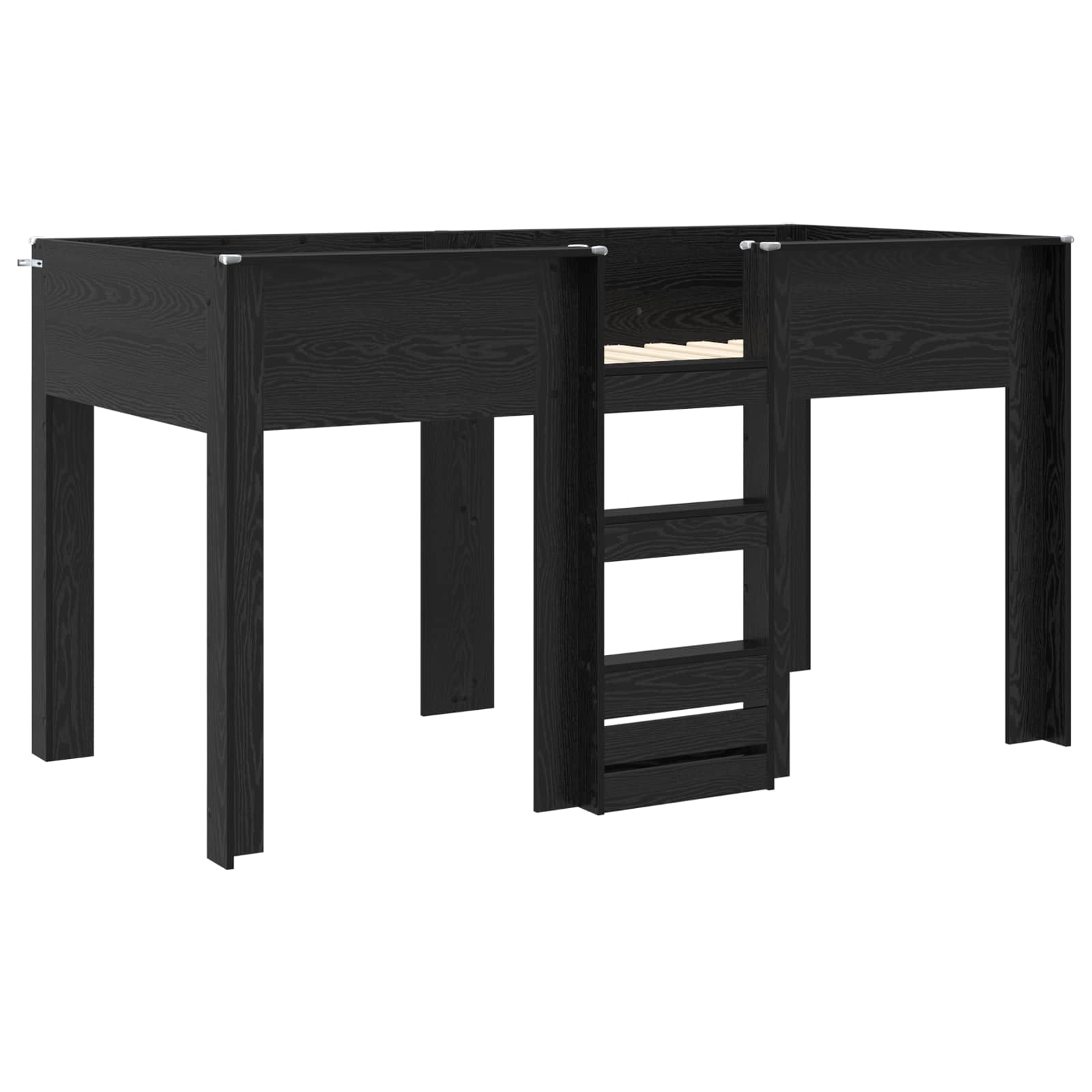Etagenbett für Kinder Schwarz Eichen-Optik 80 x 200 cm