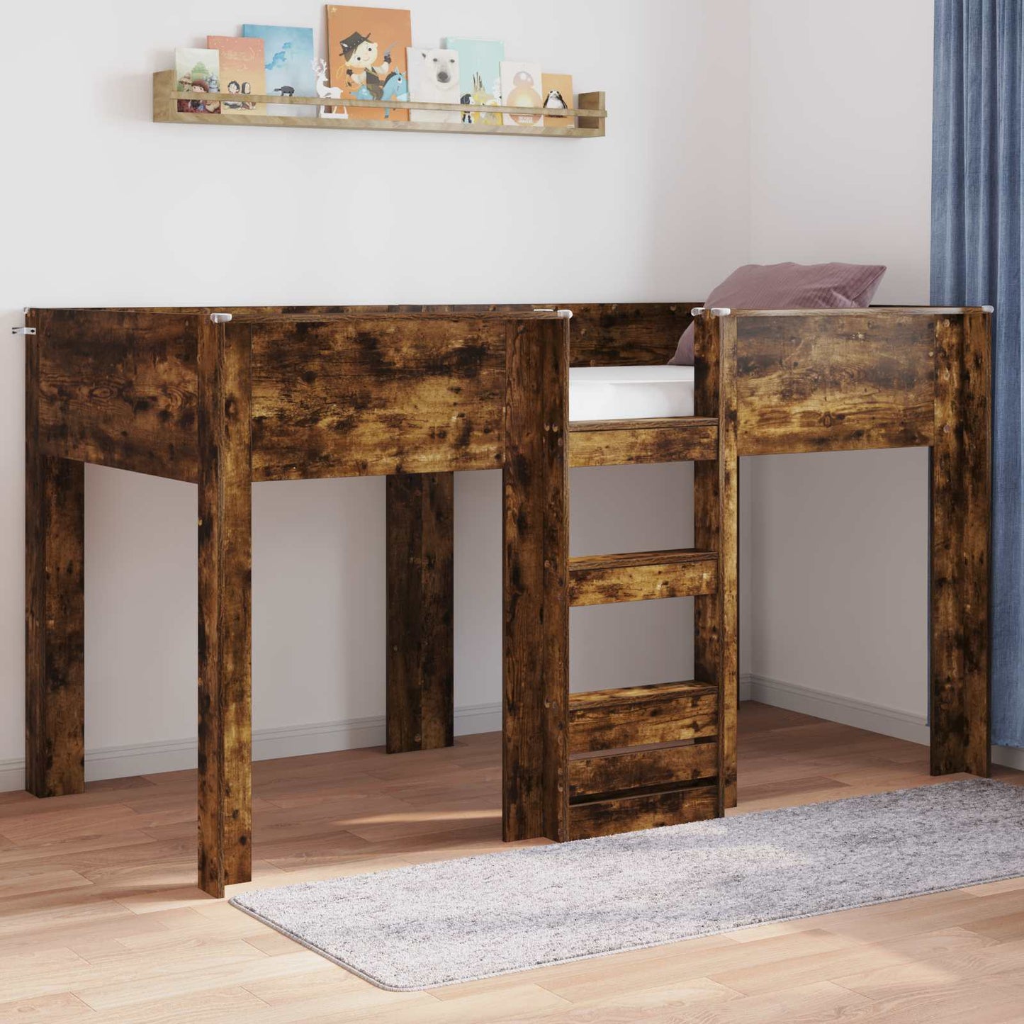 Etagenbett für Kinder Geräucherte Eiche 80 x 200 cm