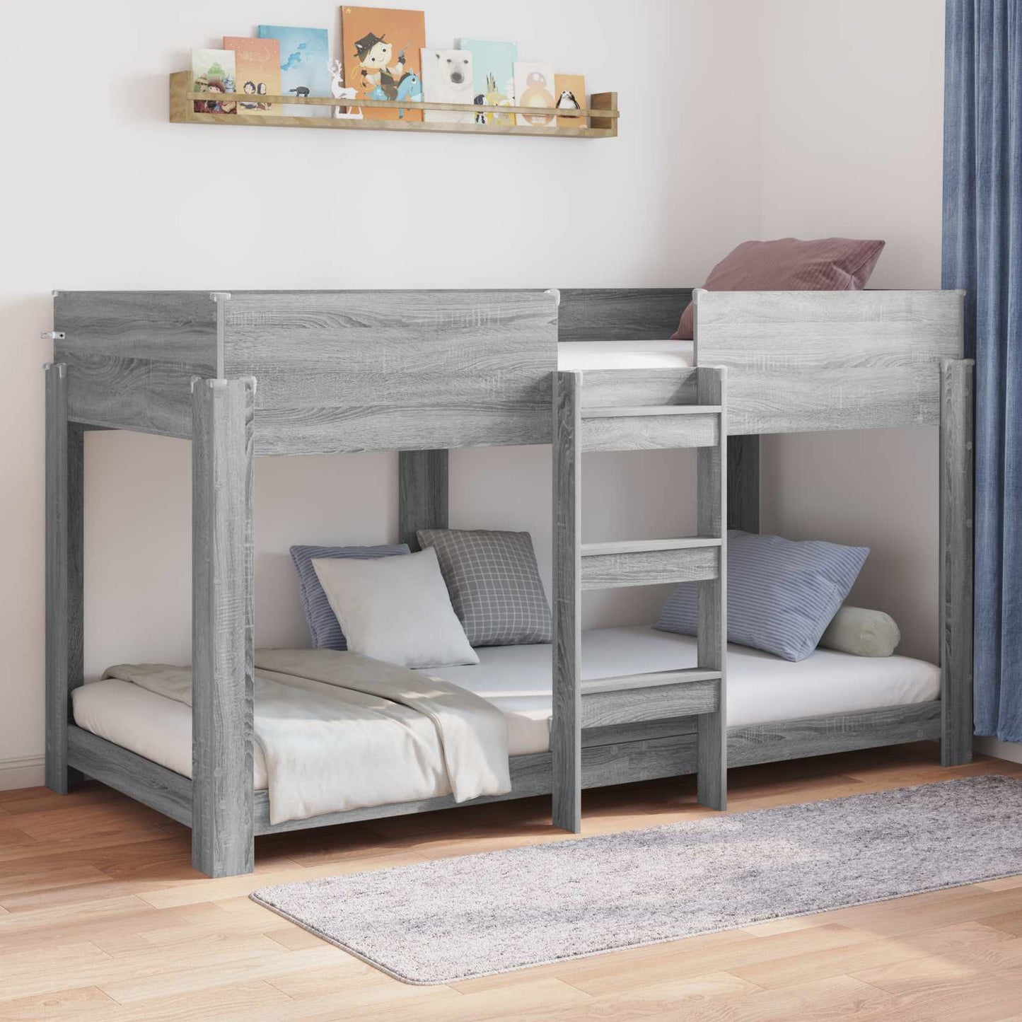 Etagenbett für Kinder Graues Sonoma 100 x 200 cm Holzwerkstoff