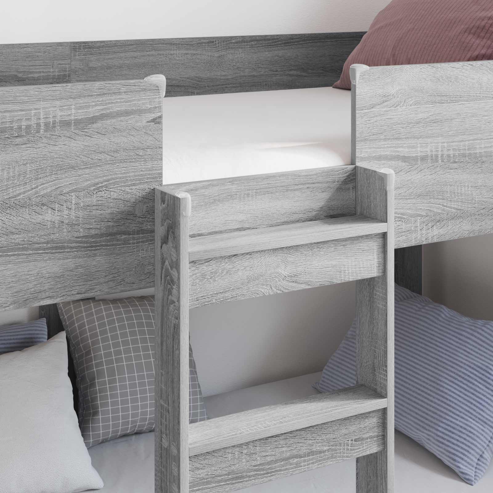 Etagenbett für Kinder Graues Sonoma 90 x 200 cm Holzwerkstoff