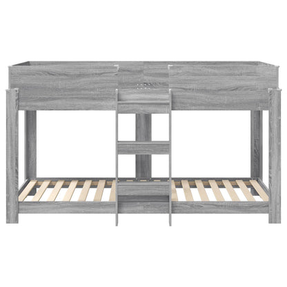 Etagenbett für Kinder Graues Sonoma 80 x 200 cm Holzwerkstoff