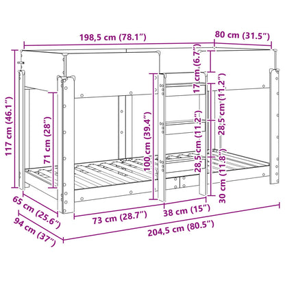 Etagenbett für Kinder Altholz 80 x 200 cm Holzwerkstoff