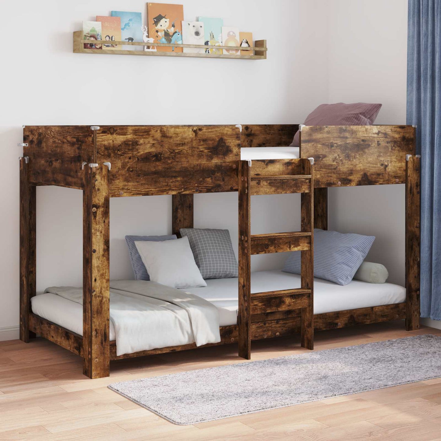Etagenbett für Kinder Geräucherte Eiche 90 x 190 cm