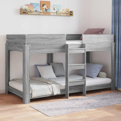 Etagenbett für Kinder Graues Sonoma 90 x 190 cm Holzwerkstoff