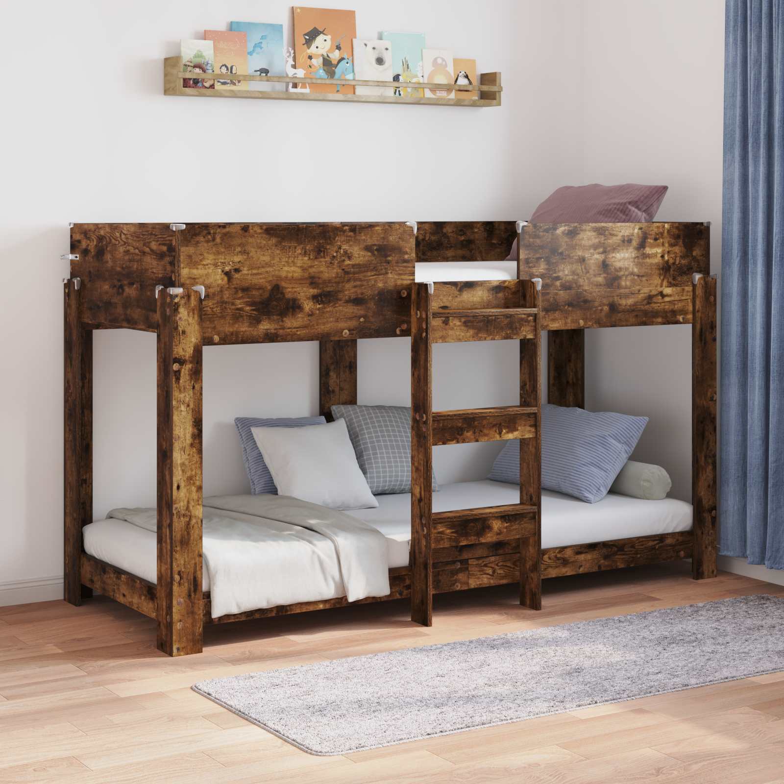 Etagenbett für Kinder Geräucherte Eiche 75 x 190 cm
