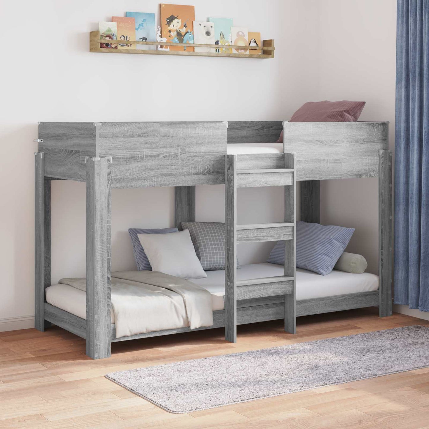 Etagenbett für Kinder Graues Sonoma 75 x 190 cm Holzwerkstoff