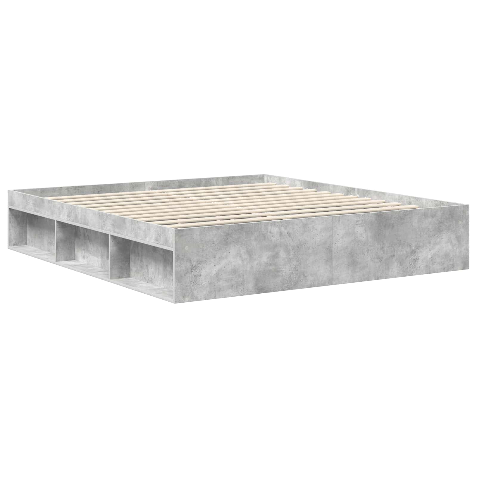 Bettrahmen mit Kopfteil Beton 180 x 200 cm Massives Kiefernholz