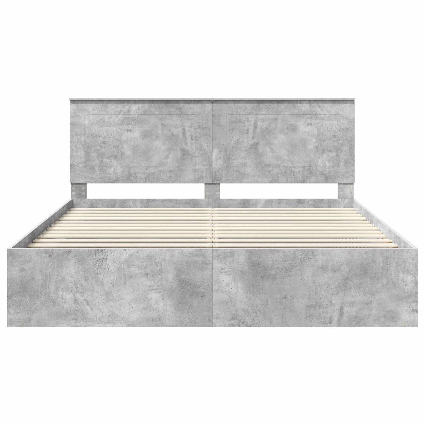 Bettrahmen mit Kopfteil Beton 180 x 200 cm Massives Kiefernholz