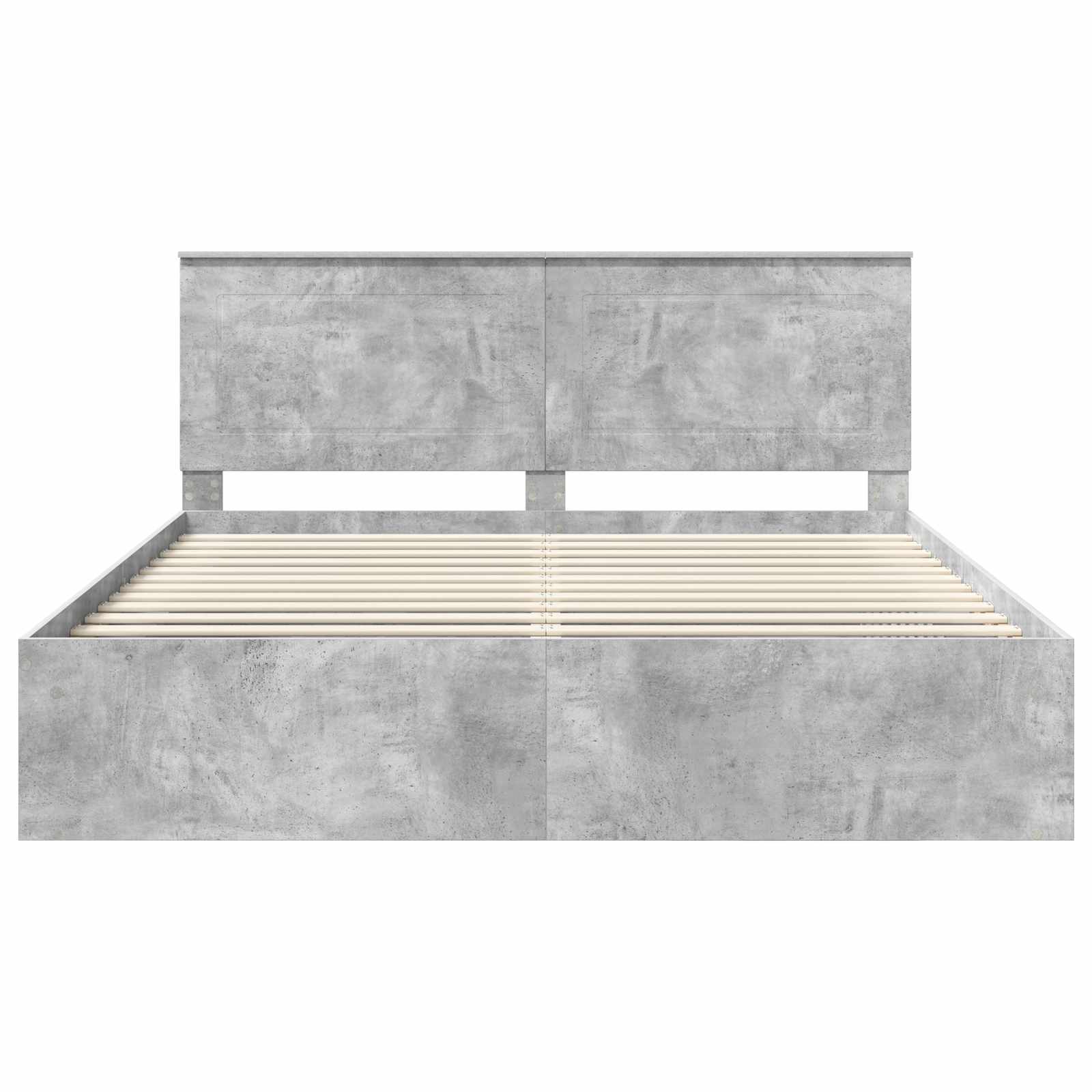 Bettrahmen mit Kopfteil Beton 180 x 200 cm Massives Kiefernholz