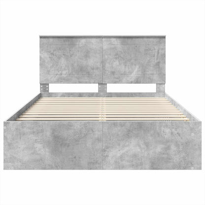 Bettrahmen Betongrau 160 x 200 cm Holzwerkstoff