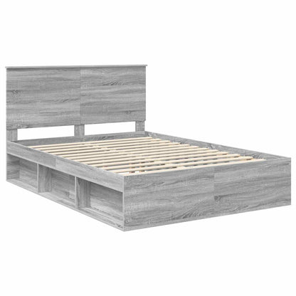 Bettrahmen Sonoma-Grau 140 x 190 cm Massives Kiefernholz