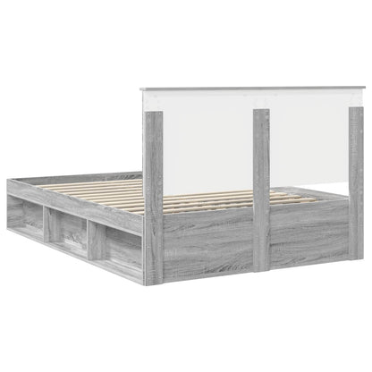 Bettrahmen Sonoma-Grau 140 x 190 cm Massives Kiefernholz