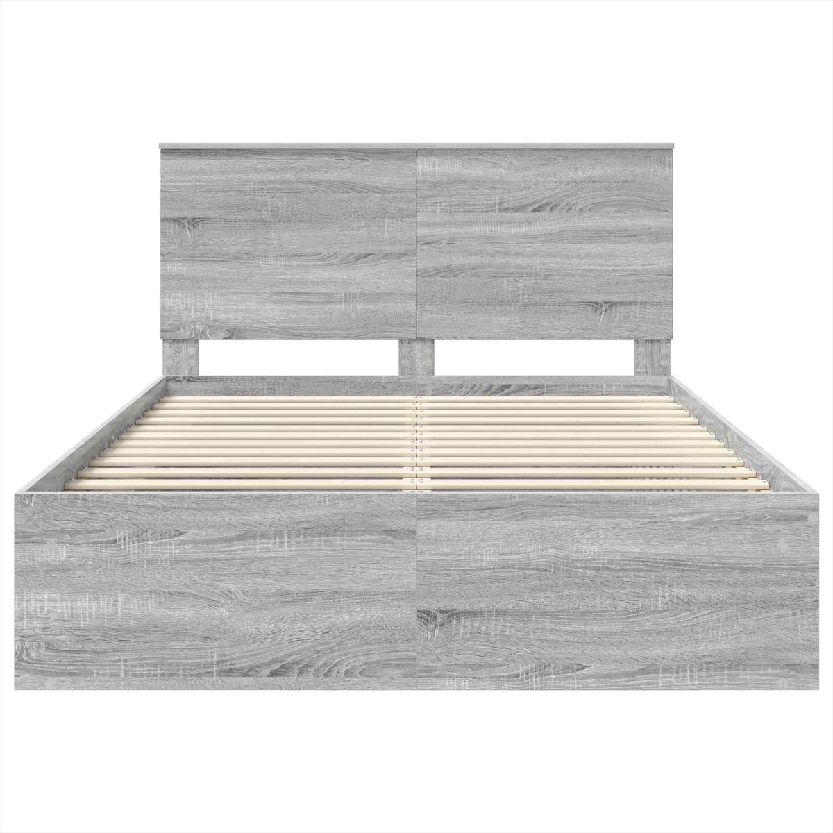 Bettrahmen Sonoma-Grau 140 x 190 cm Massives Kiefernholz