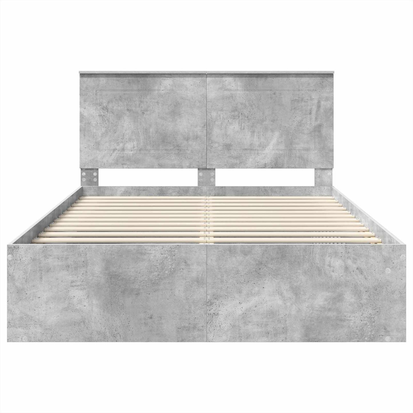 Bettrahmen mit Kopfteil Beton 140 x 200 cm Massives Kiefernholz