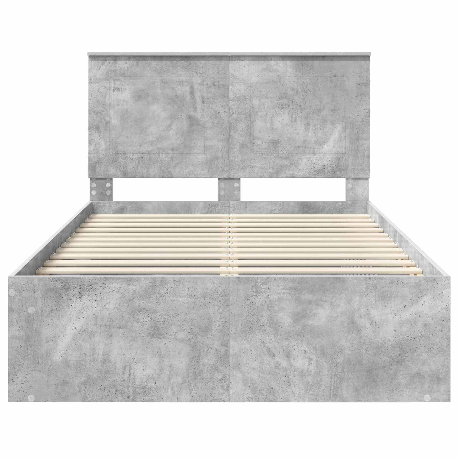 Bettrahmen mit Kopfteil Beton 120 x 190 cm Massives Kiefernholz