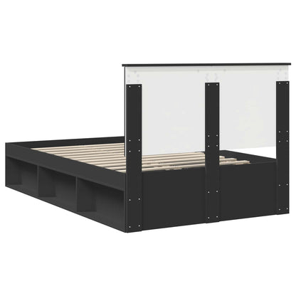 Bettrahmen Schwarz 120 x 200 cm Massives Kiefernholz