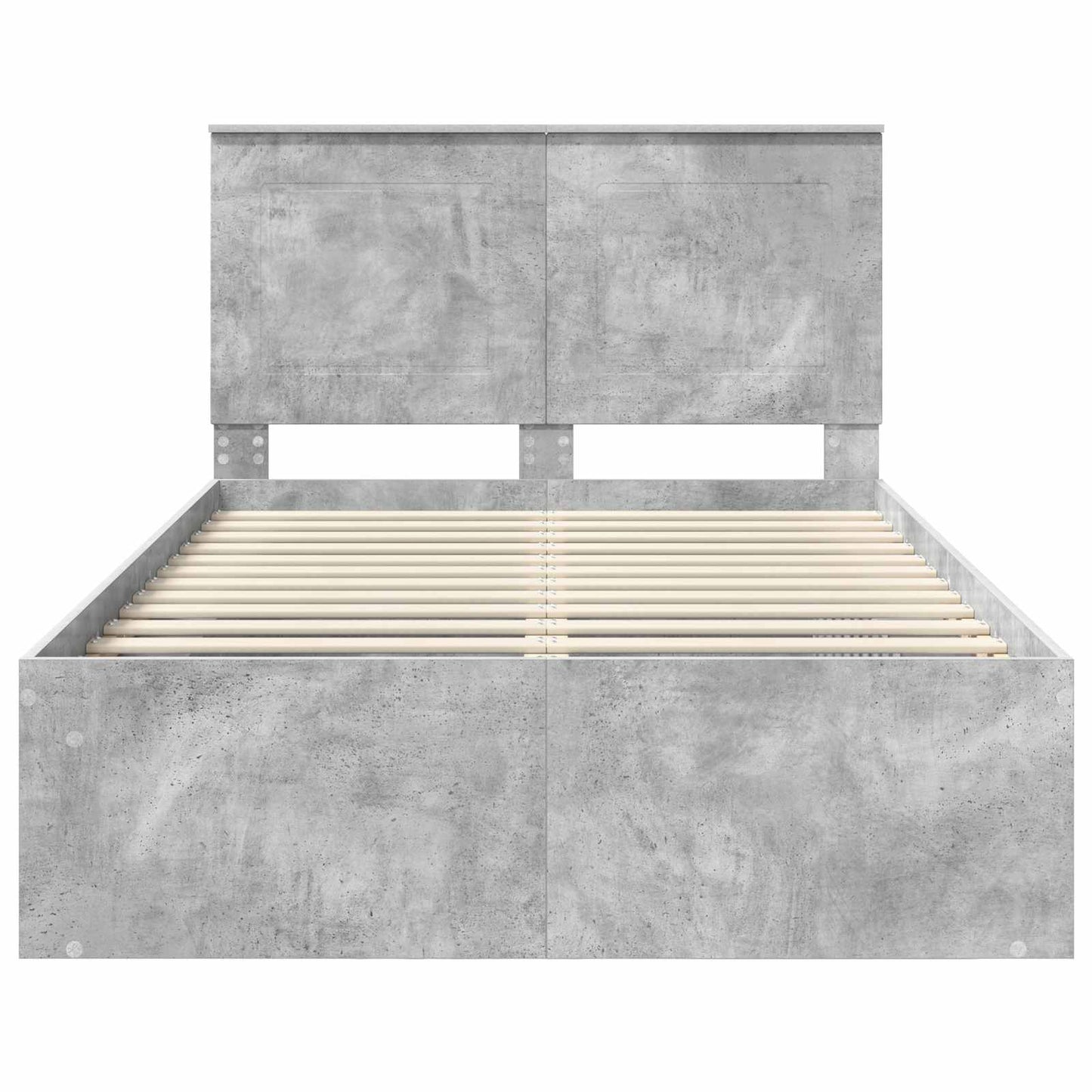 Bettrahmen mit Kopfteil Beton 120 x 200 cm Massives Kiefernholz