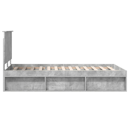 Bettrahmen mit Kopfteil Beton 120 x 200 cm Massives Kiefernholz
