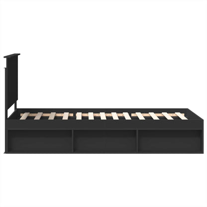 Bettrahmen Schwarz 100 x 200 cm Massives Kiefernholz