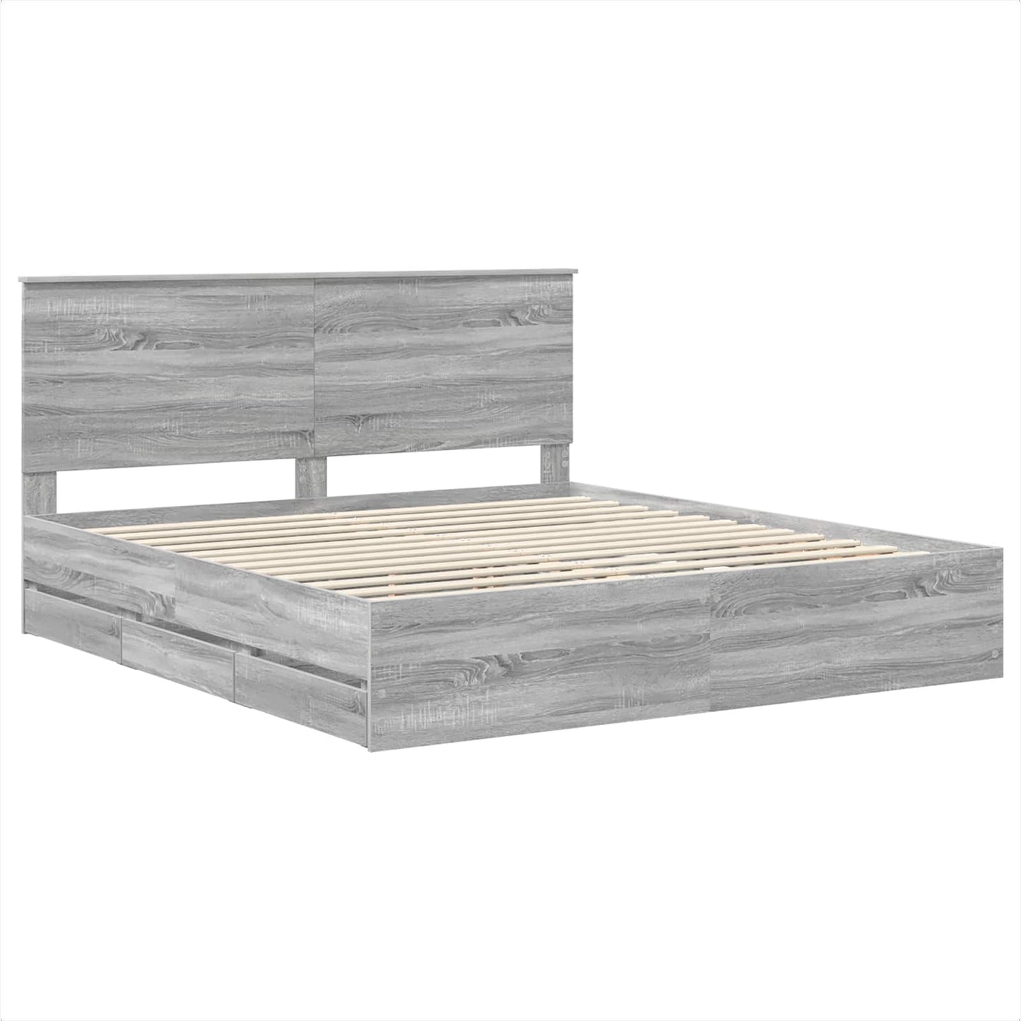 Bettrahmen Graues Sonoma 180 x 200 cm Ingenieurs Holz