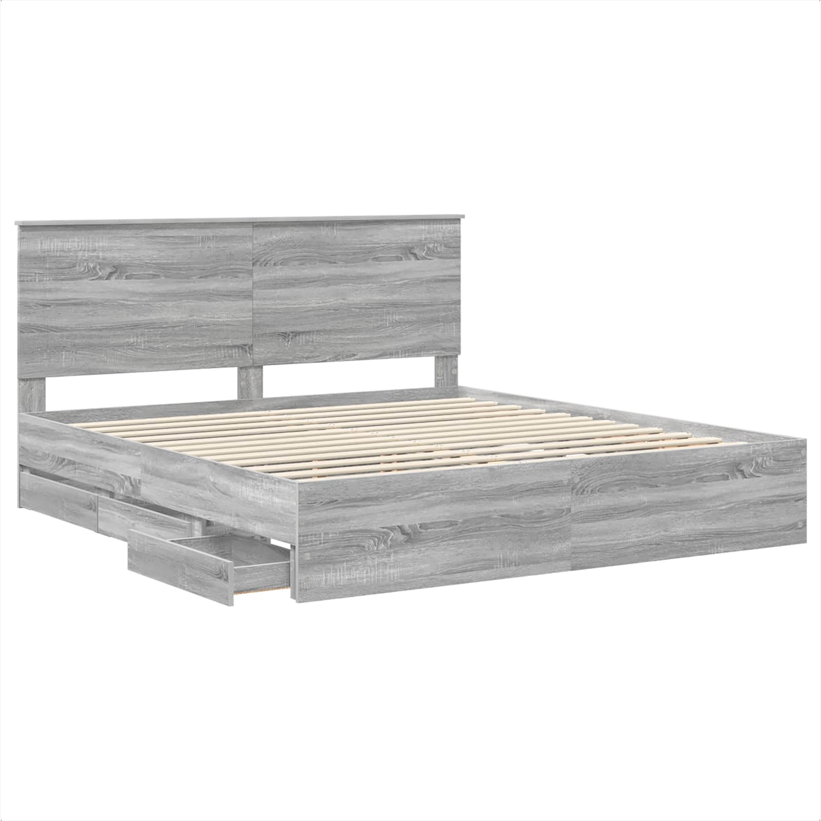 Bettrahmen Graues Sonoma 180 x 200 cm Ingenieurs Holz