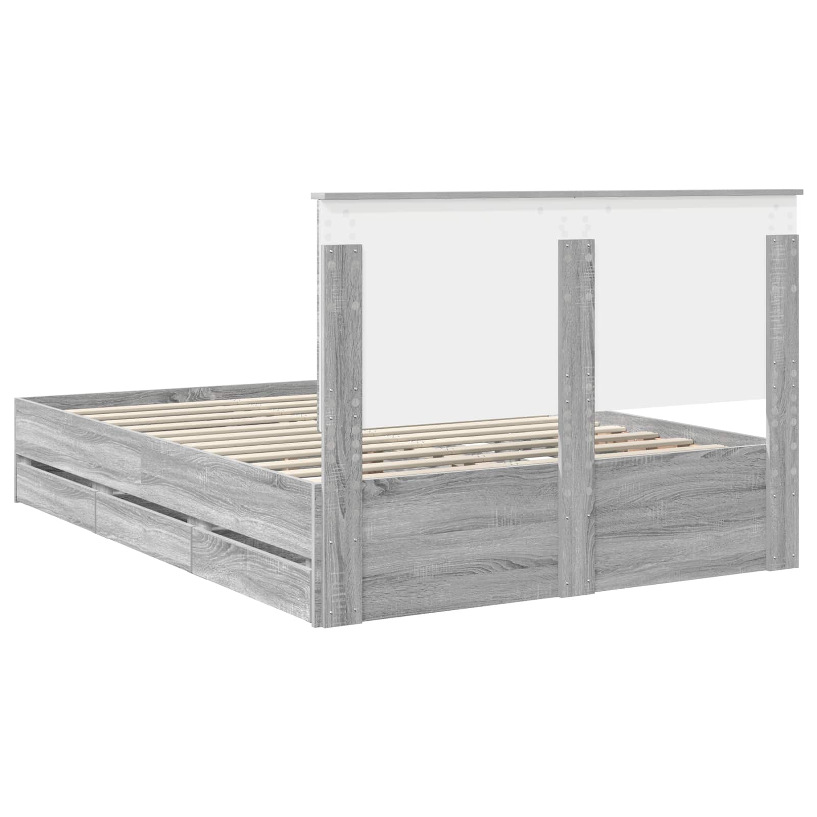 Bettrahmen Graues Sonoma 160 x 200 cm Ingenieurs Holz