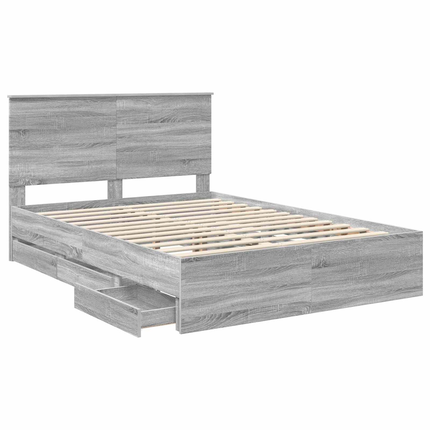 Bettrahmen Graues Sonoma 140 x 200 cm Ingenieurs Holz