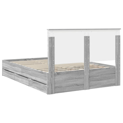 Bettrahmen Graues Sonoma 140 x 200 cm Ingenieurs Holz