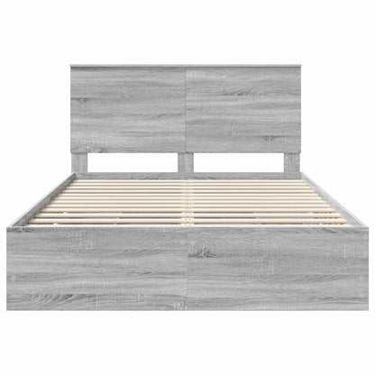 Bettrahmen Graues Sonoma 140 x 200 cm Ingenieurs Holz