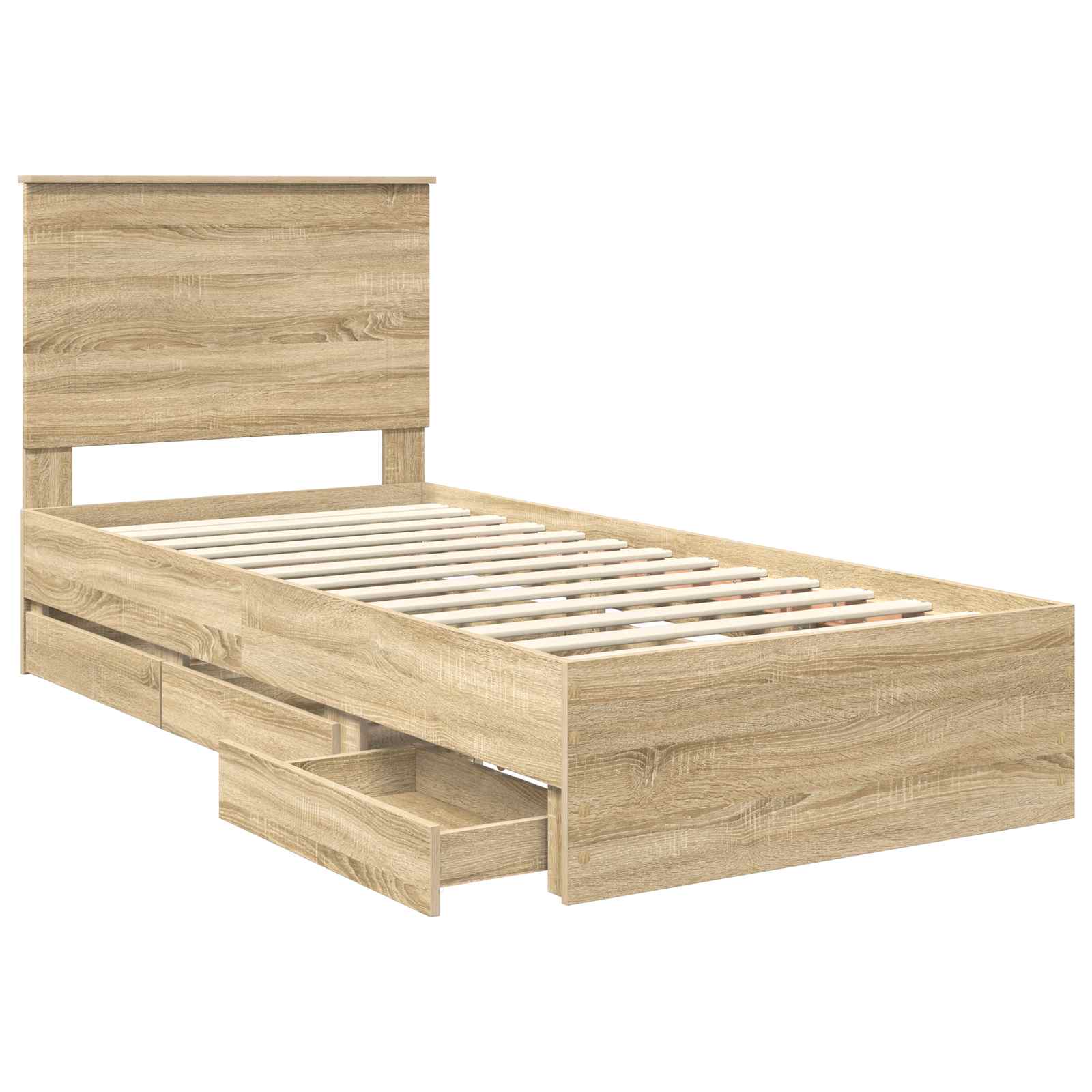 Bettrahmen Sonoma-Eiche 100 x 200 cm Ingenieurs Holz