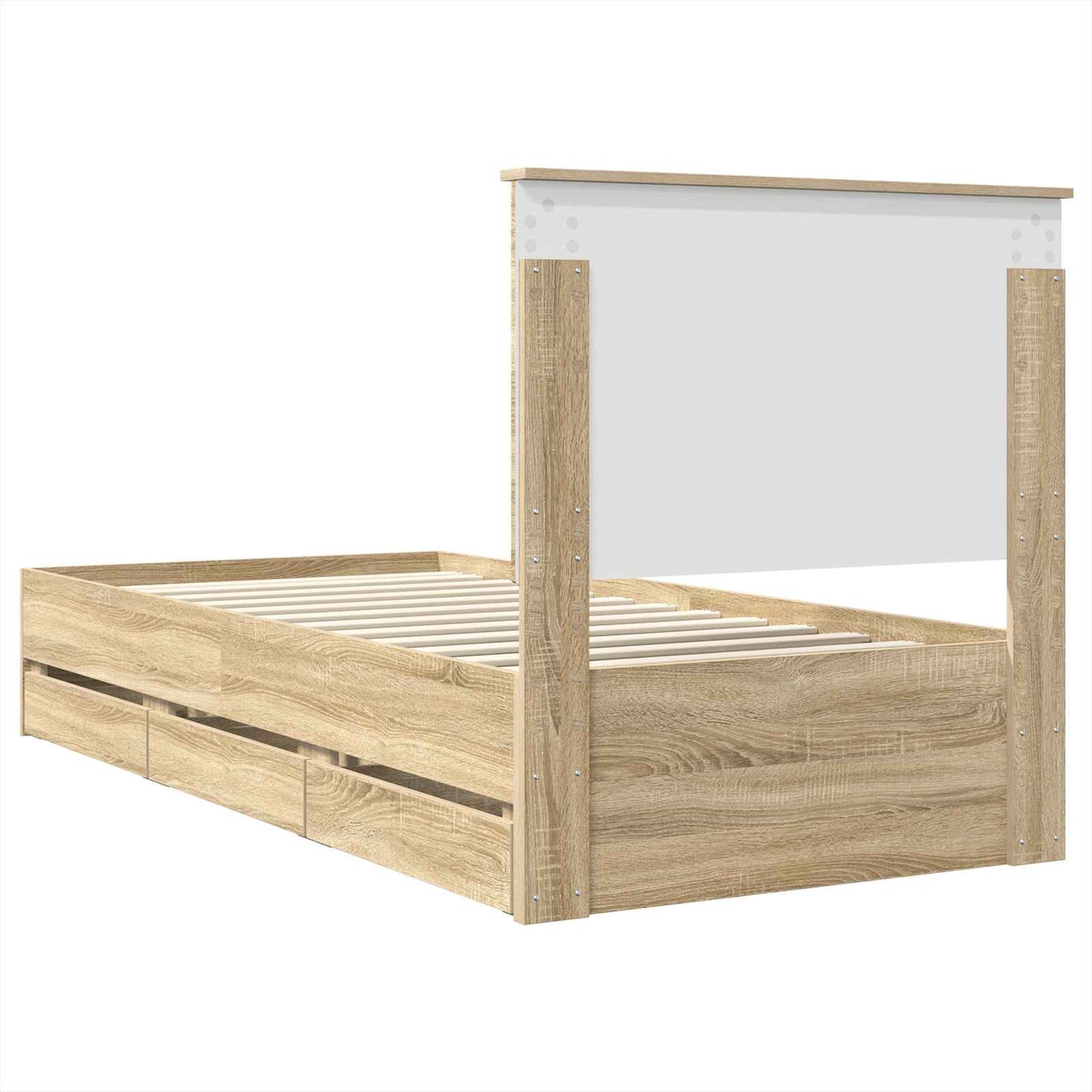 Bettrahmen Sonoma-Eiche 100 x 200 cm Ingenieurs Holz