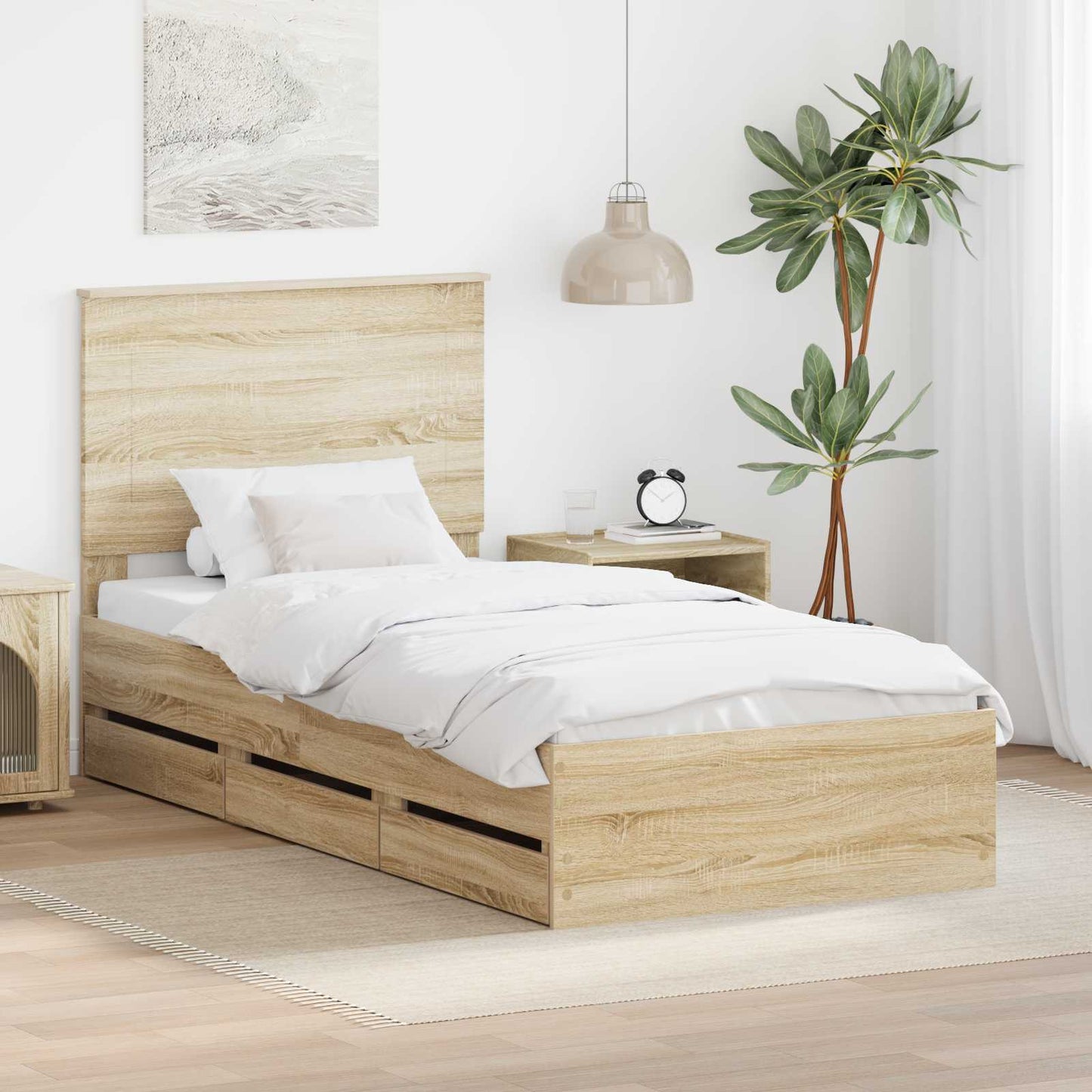 Bettrahmen Sonoma-Eiche 75 x 190 cm Ingenieurs Holz