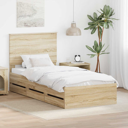 Bettrahmen Sonoma-Eiche 75 x 190 cm Ingenieurs Holz