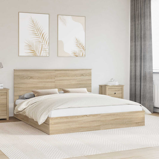 Aufbewahrungsbett Sonoma-Eiche 180 x 200 cm Holzwerkstoff