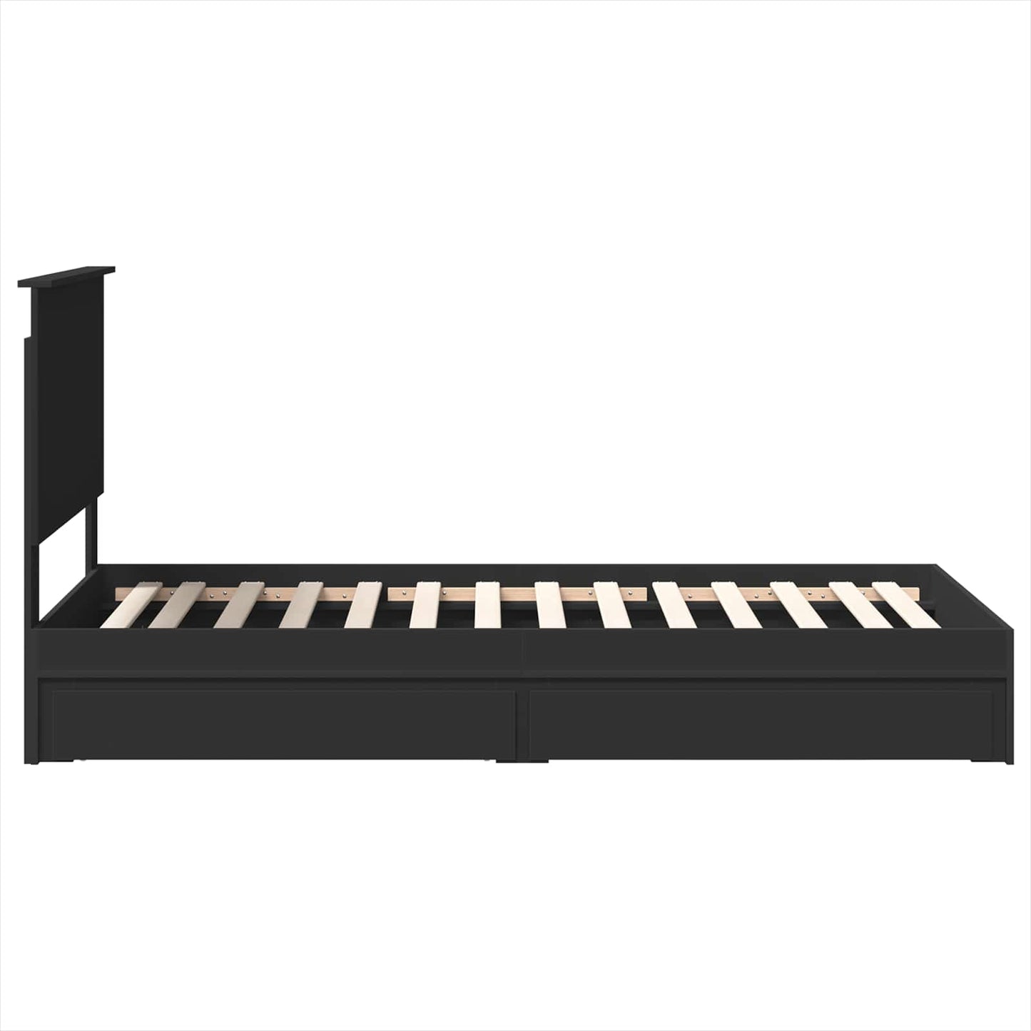Aufbewahrungsbett Schwarz 90 x 190 cm Holzwerkstoff