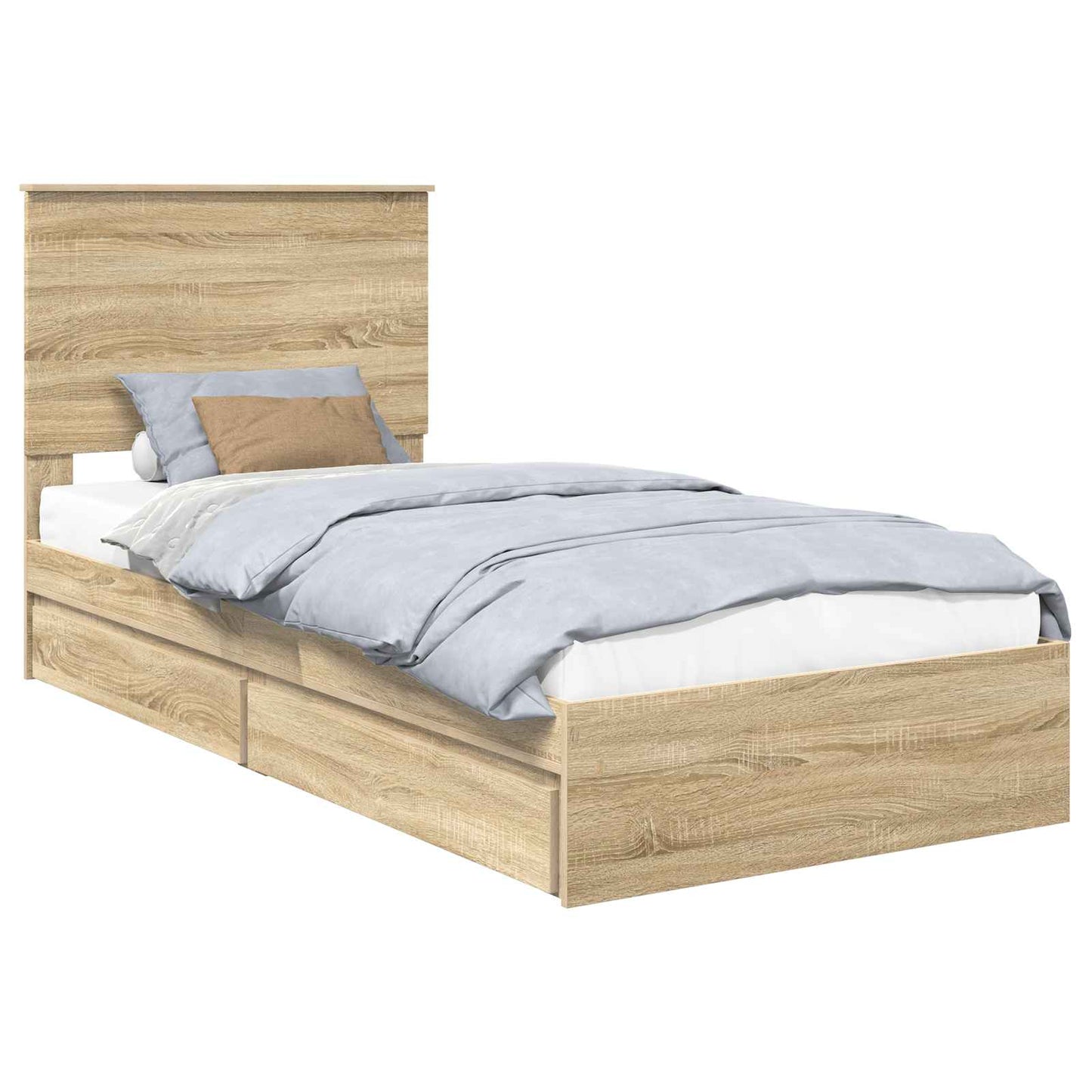 Aufbewahrungsbett Sonoma-Eiche 90 x 200 cm Holzwerkstoff