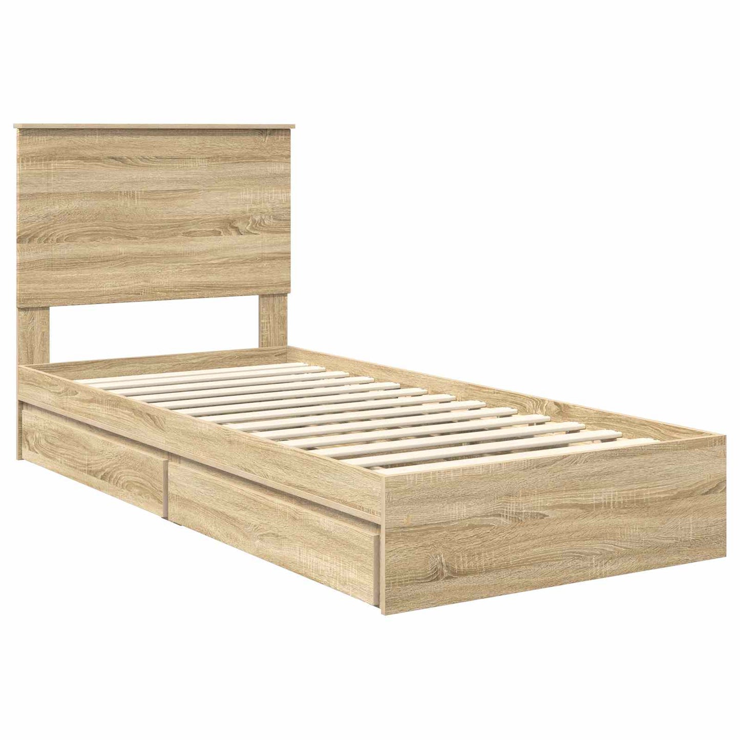 Aufbewahrungsbett Sonoma-Eiche 90 x 200 cm Holzwerkstoff