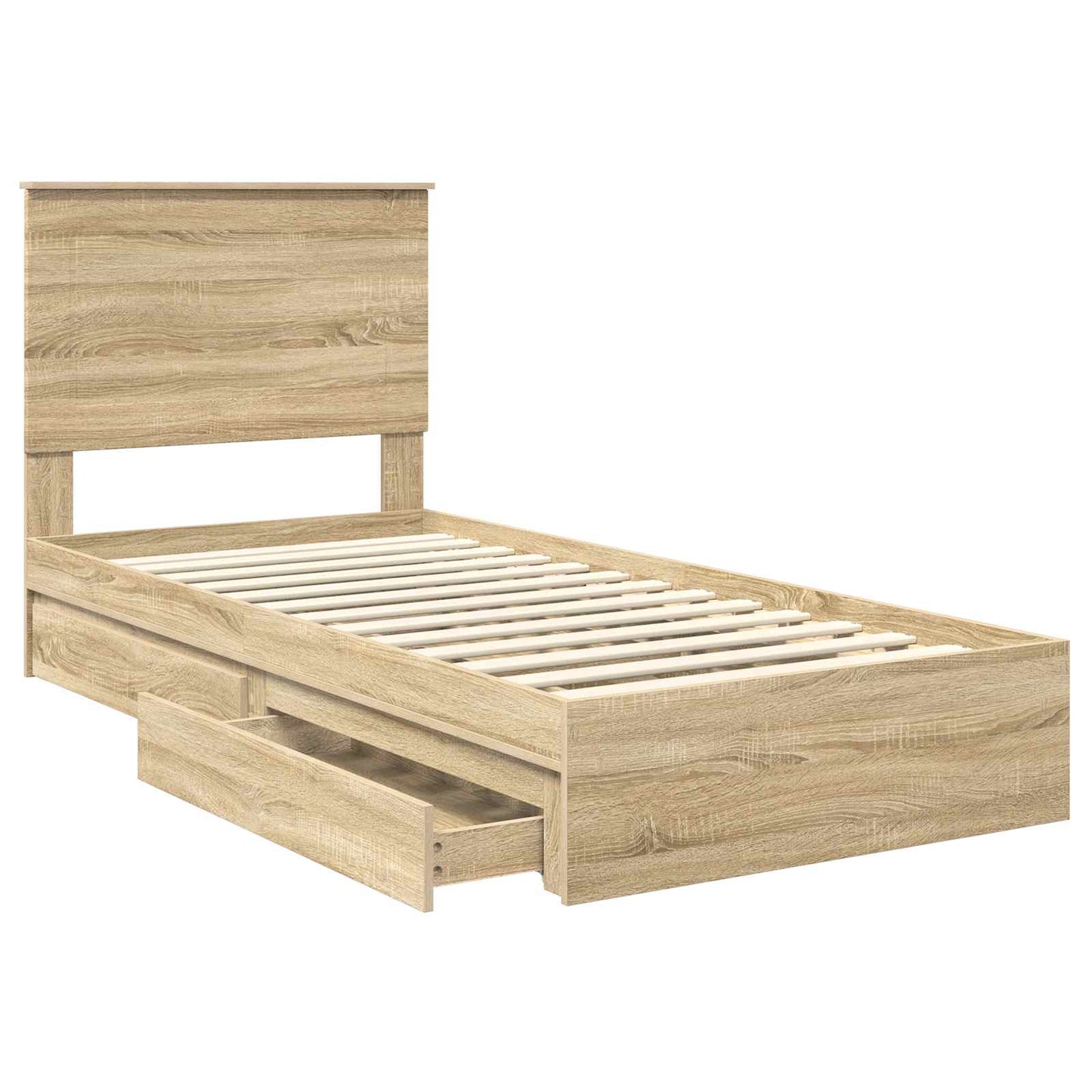 Aufbewahrungsbett Sonoma-Eiche 90 x 200 cm Holzwerkstoff