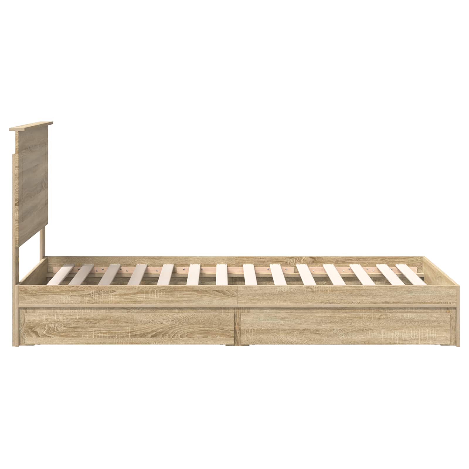 Aufbewahrungsbett Sonoma-Eiche 90 x 200 cm Holzwerkstoff