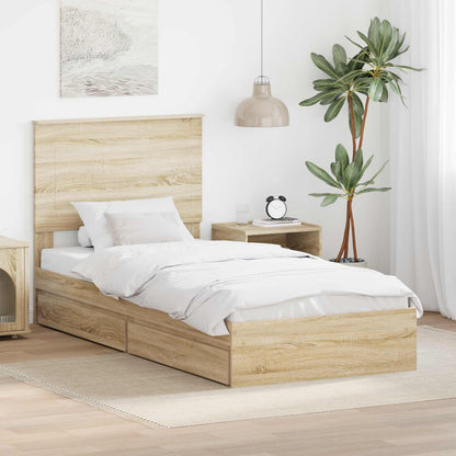 Aufbewahrungsbett Sonoma-Eiche 75 x 190 cm Holzwerkstoff