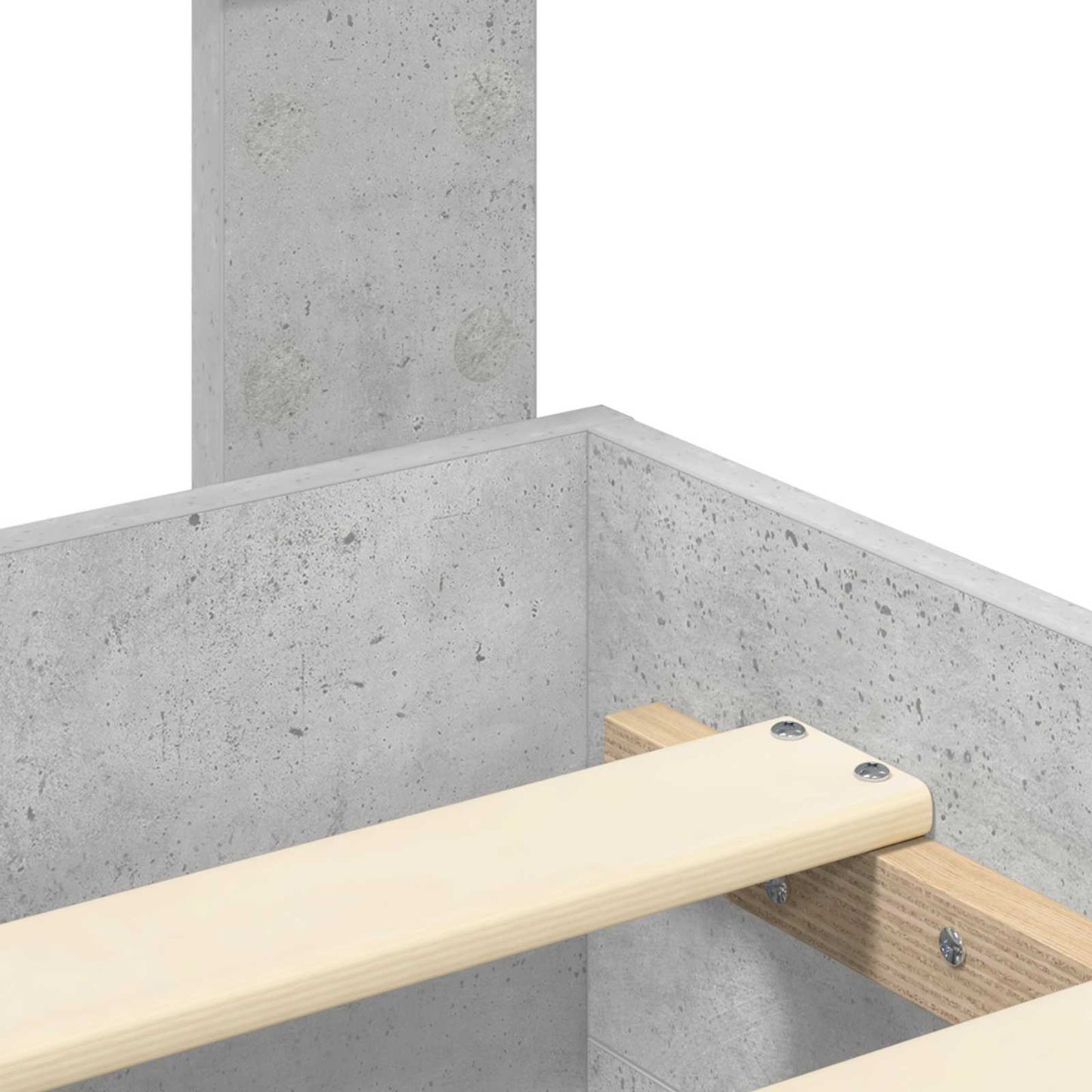 Bettrahmen mit Schubladen Beton Grau 200 x 200 cm Holzwerkstoff