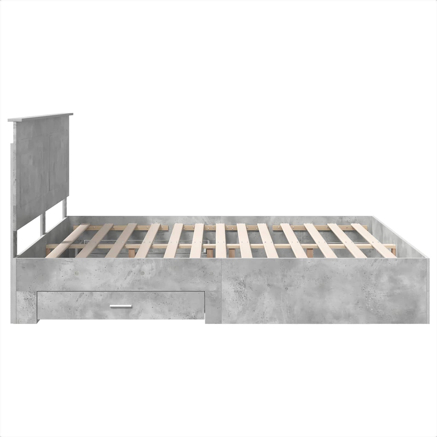 Bettrahmen mit Schubladen Beton Grau 200 x 200 cm Holzwerkstoff