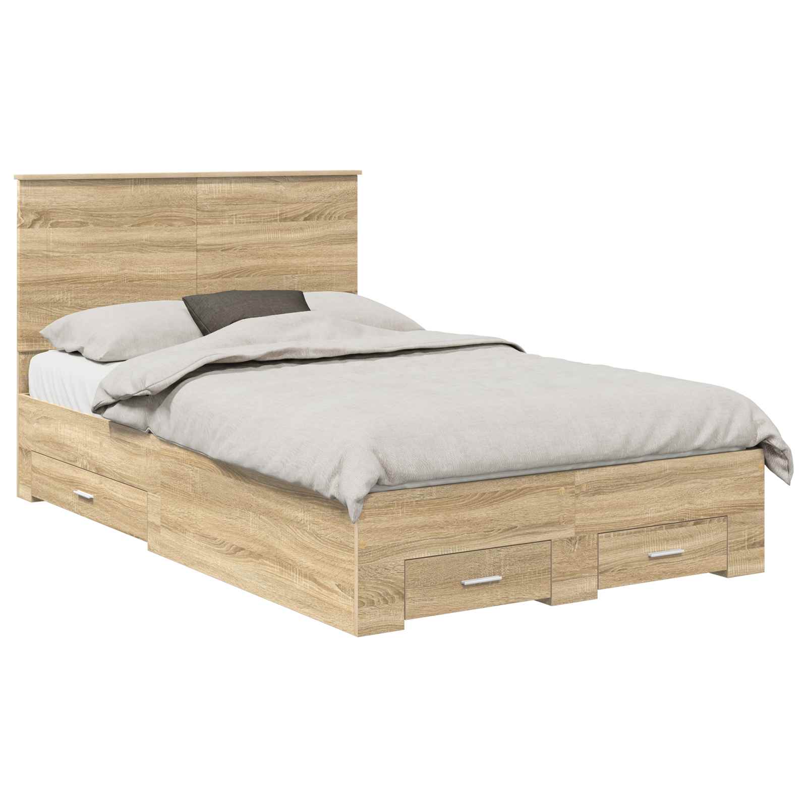 Bettrahmen mit Kopfteil Sonoma-Eiche 135 x 190 cm Holzwerkstoff