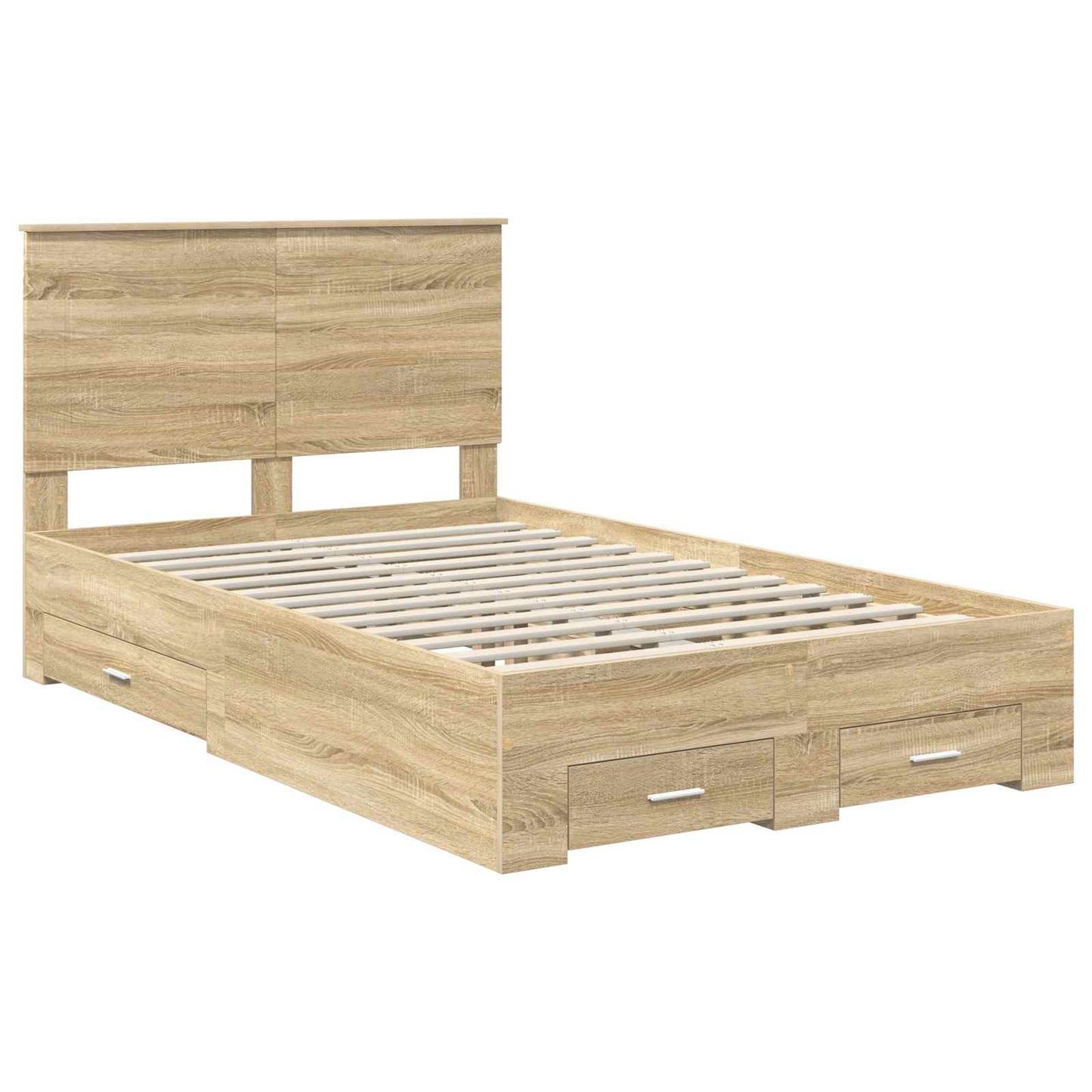 Bettrahmen mit Kopfteil Sonoma-Eiche 135 x 190 cm Holzwerkstoff