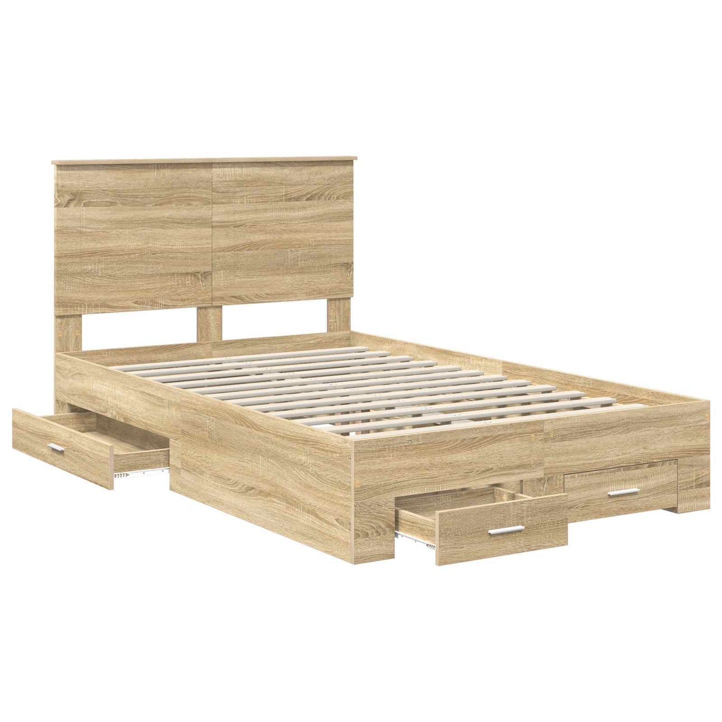 Bettrahmen mit Kopfteil Sonoma-Eiche 135 x 190 cm Holzwerkstoff