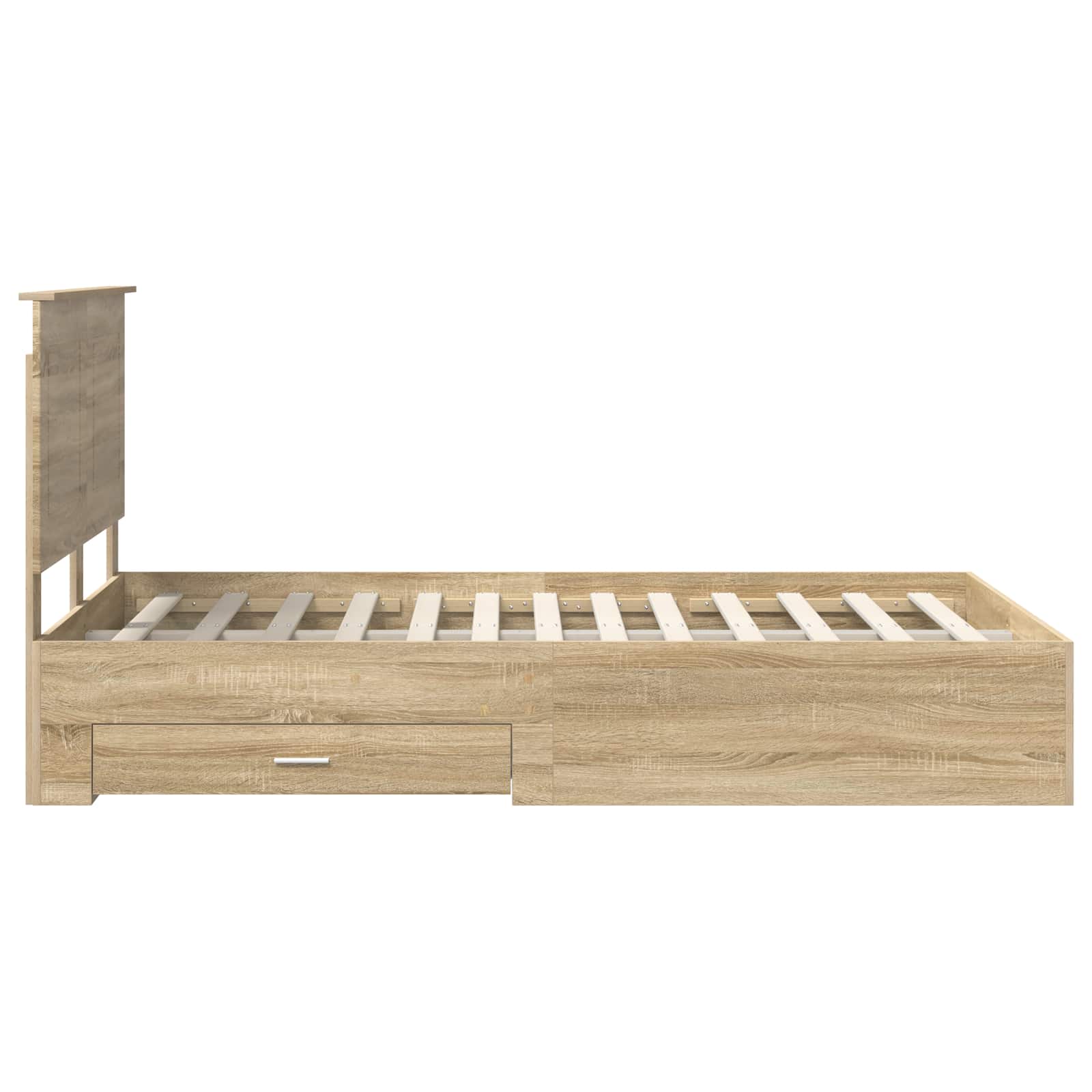 Bettrahmen mit Kopfteil Sonoma-Eiche 135 x 190 cm Holzwerkstoff