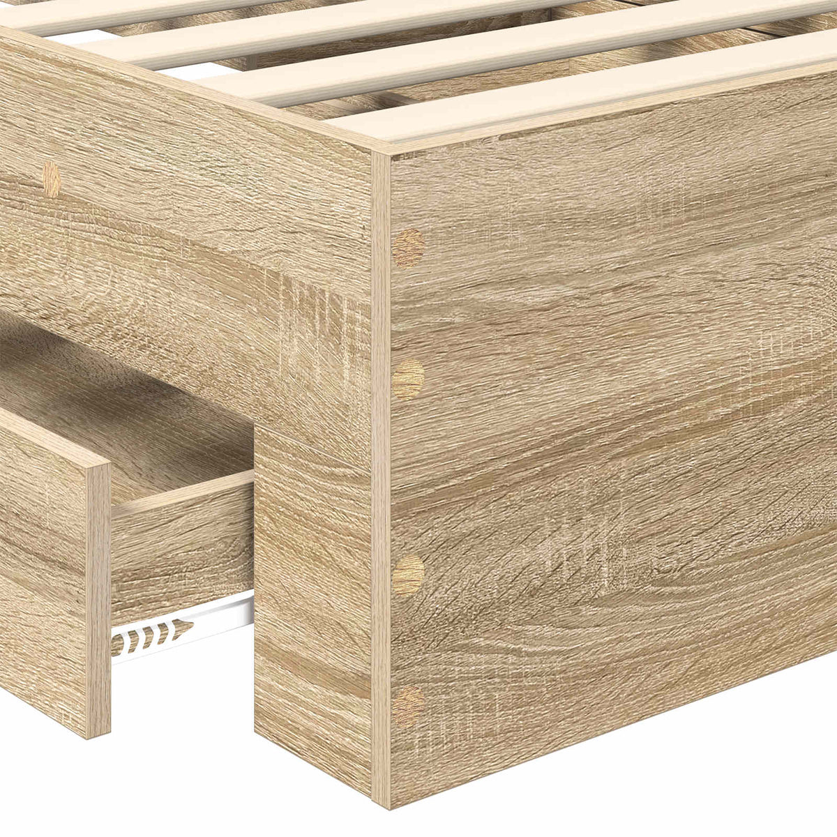 Bettrahmen Sonoma Eiche und Silber 75 x 190 cm Holzwerkstoff